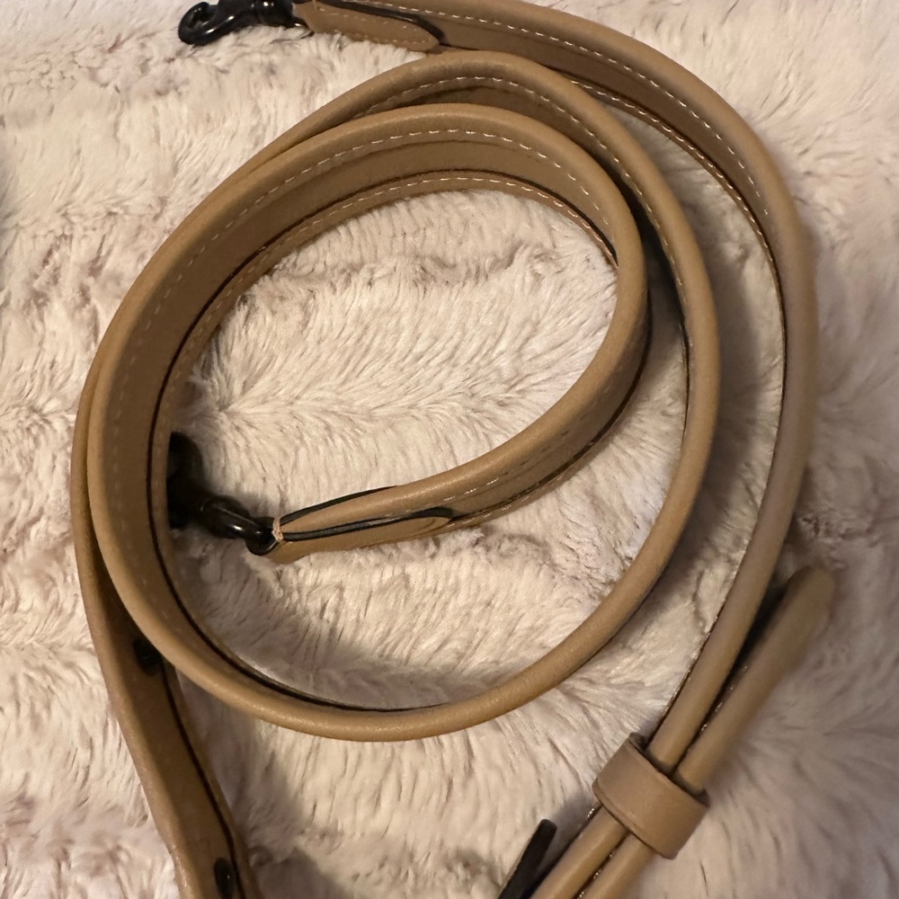 Coach Soft Tabby Suede and Leather Shoulder Bag in Tan with Black Hardware - Picture 7 of 14